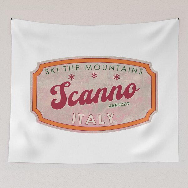 Item preview, Scanno, Italy, Abruzzo, Ski, textured skiing badge designed and sold by Wanderful-roads.