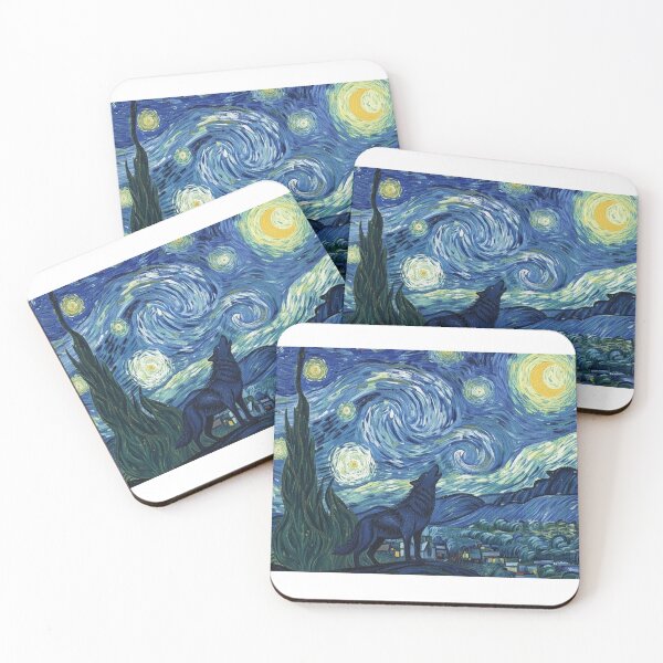 Item preview, Howling Wolf in Starry Night Sky Art designed and sold by Animal Xeno Circus.