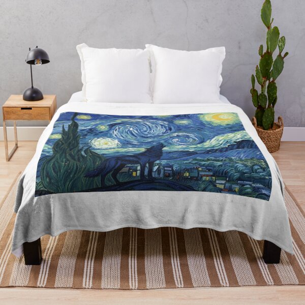 Item preview, Howling Wolf in Starry Night Sky Art designed and sold by Animal Xeno Circus.