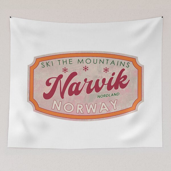 Item preview, Narvik, Norway, Nordland, Ski, textured skiing badge designed and sold by Wanderful-roads.
