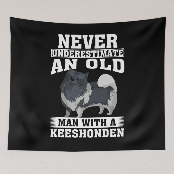 Item preview, Never Underestimate an Old Man with Keeshonden designed and sold by CosmoKitsch.