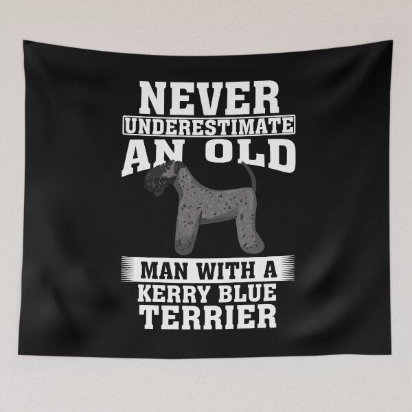 Item preview, Never Underestimate an Old Man with Kerry Blue Terrier designed and sold by CosmoKitsch.
