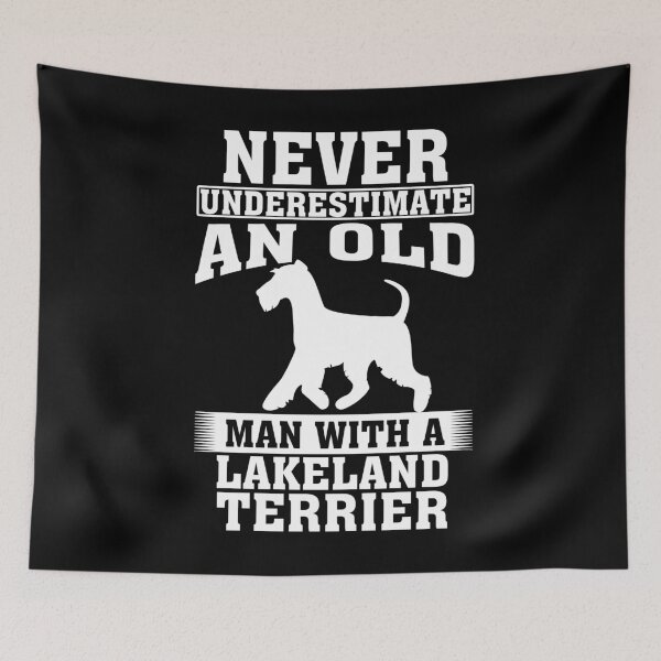 Item preview, Never Underestimate an Old Man with lakeland terrier designed and sold by CosmoKitsch.