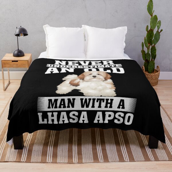 Item preview, Never Underestimate an Old Man with Lhasa Apso designed and sold by CosmoKitsch.