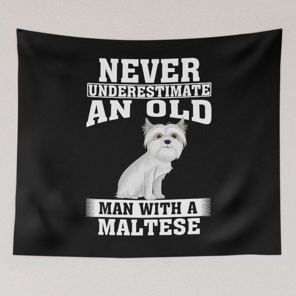 Item preview, Never Underestimate an Old Man with Maltese designed and sold by CosmoKitsch.