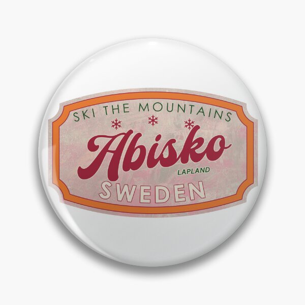Item preview, Abisko, Sweden, Lapland, Ski, textured skiing badge designed and sold by Wanderful-roads.