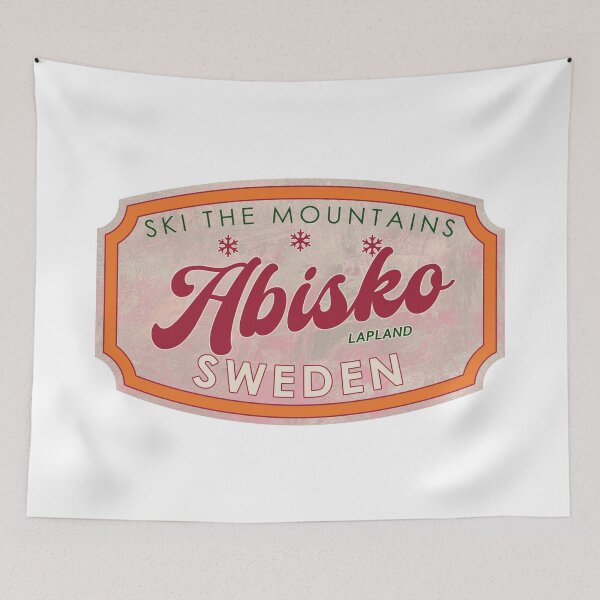 Item preview, Abisko, Sweden, Lapland, Ski, textured skiing badge designed and sold by Wanderful-roads.
