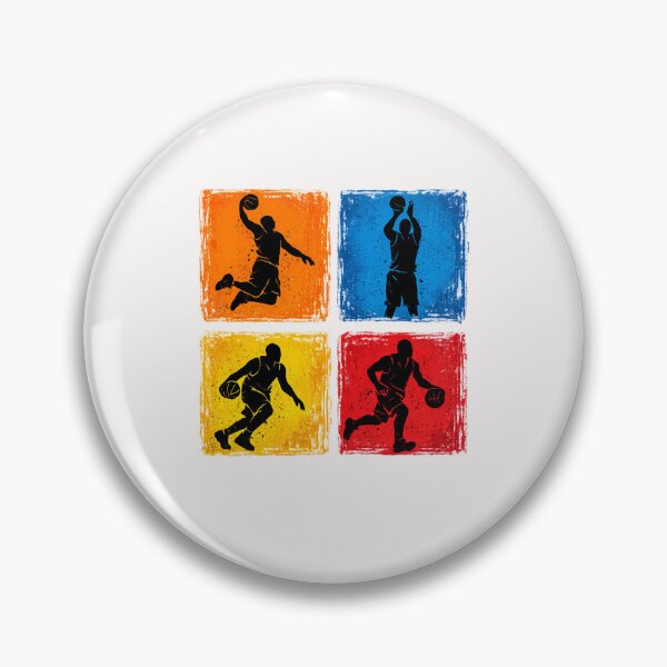 Aperçu de l'œuvre Collage rétro de joueurs de basketball, design sportif vintage créée et vendue par Pawsome Quotes.