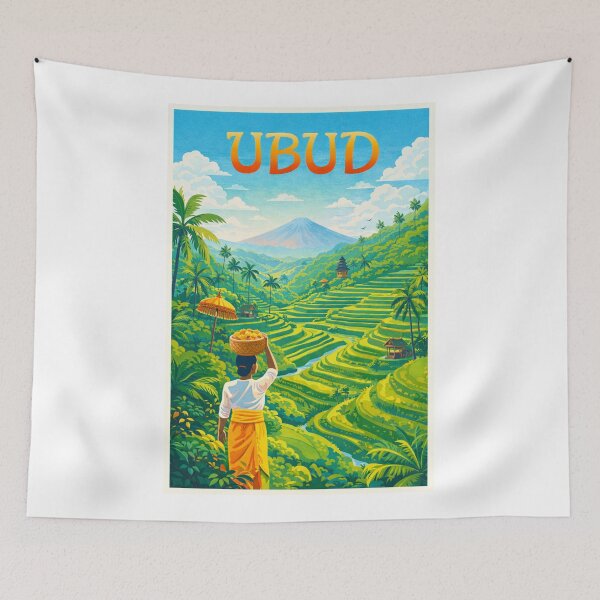 Item preview, Ubud Bali Indonesia – Gianyar Regency, Tegalalang Rice Terraces and Mount Agung designed and sold by Aryabek.