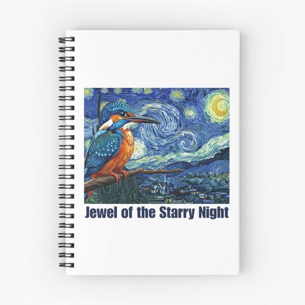 Item preview, Jewel of the Starry Night - Kingfisher on Van Gogh Art designed and sold by Animal Xeno Circus.