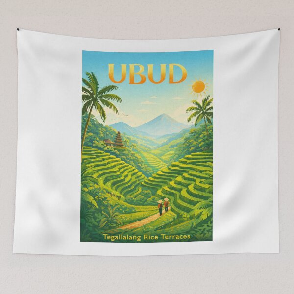Item preview, Ubud Bali Indonesia – Tegalalang Rice Terrace in Gianyar Regency and Mount Agung Highlands designed and sold by Aryabek.