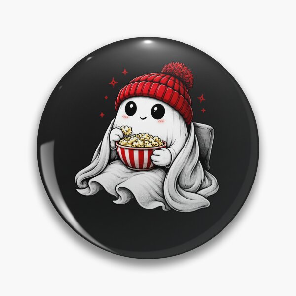Item preview, Chill Weekend Ghost – Cozy Popcorn Night Aesthetic Cartoon designed and sold by ColorSplash123.
