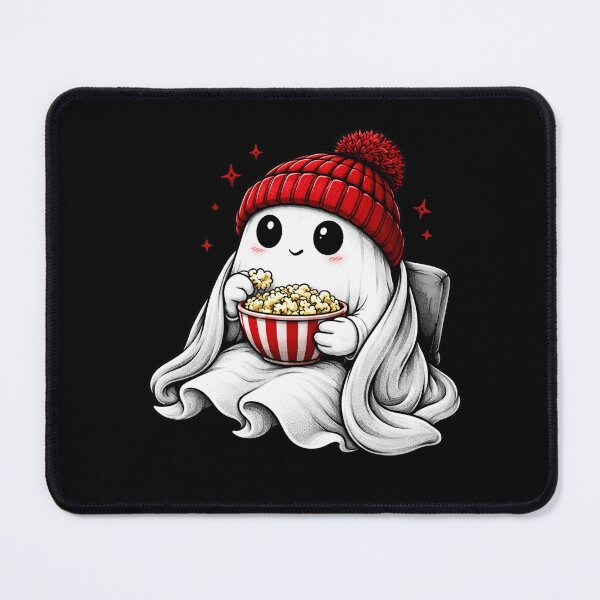 Item preview, Chill Weekend Ghost – Cozy Popcorn Night Aesthetic Cartoon designed and sold by ColorSplash123.