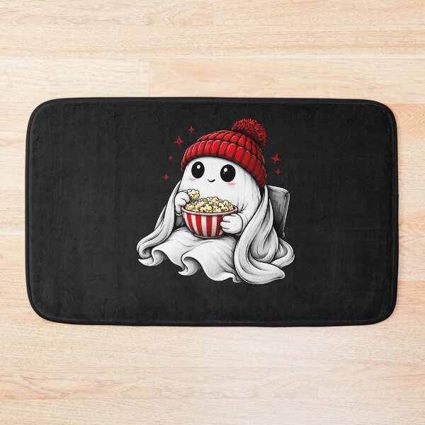 Item preview, Chill Weekend Ghost – Cozy Popcorn Night Aesthetic Cartoon designed and sold by ColorSplash123.