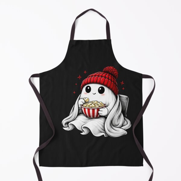 Item preview, Chill Weekend Ghost – Cozy Popcorn Night Aesthetic Cartoon designed and sold by ColorSplash123.