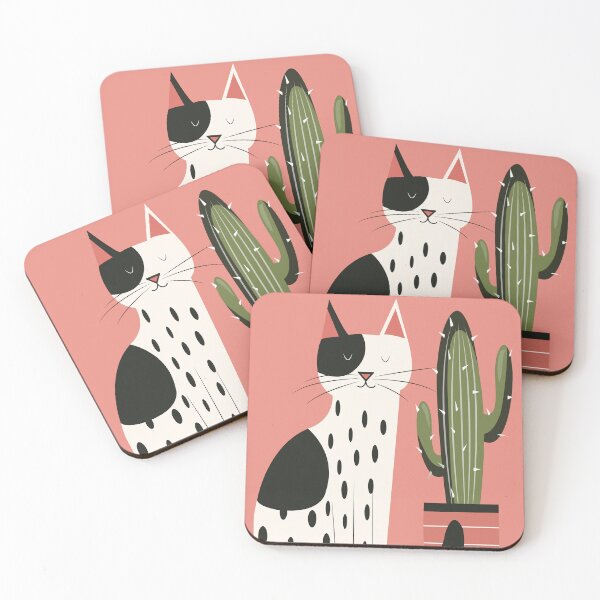Item preview, Illustration of a cat and a cactus designed and sold by paulrommer.