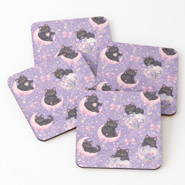 Item preview, Black kittens Disco Moons designed and sold by ayylucyy.