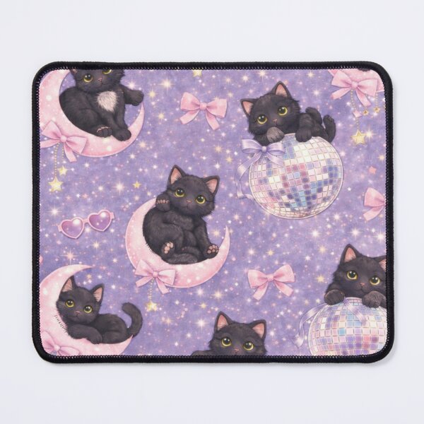 Item preview, Black kittens Disco Moons designed and sold by ayylucyy.