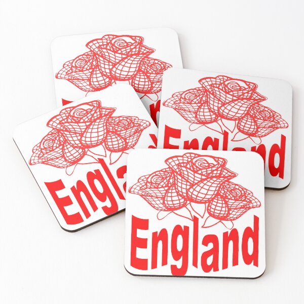Item preview, Three Stylized Roses Red Linework England designed and sold by taiche.