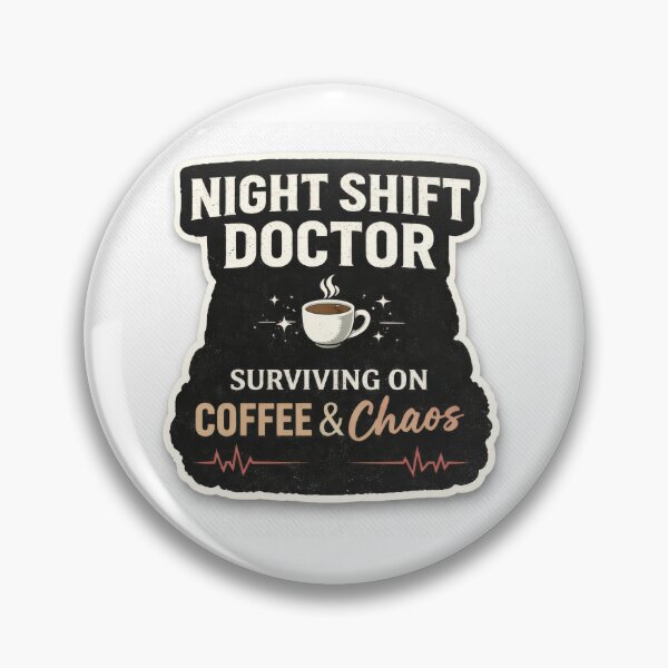 Item preview, Night Shift Doctor Surviving on Coffee and Chaos designed and sold by DayStoreDesigns.