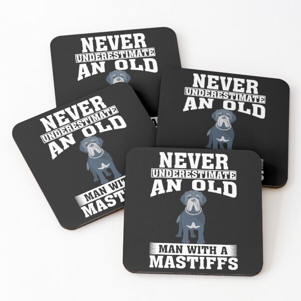 Item preview, Never Underestimate an Old Man with Mastiffs designed and sold by CosmoKitsch.