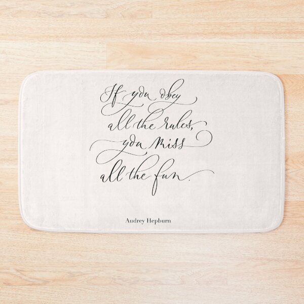 Item preview, Motivational Quote. If You Obey All the Rules. Audrey Hepburn Words. Modern calligraphy designed and sold by Sandra Brezina.