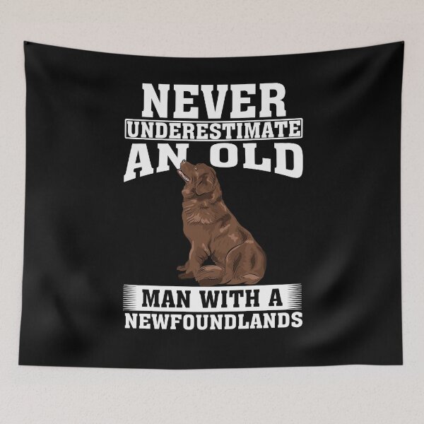 Item preview, Never Underestimate an Old Man with Newfoundlands designed and sold by CosmoKitsch.