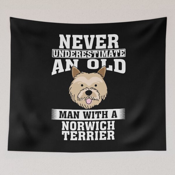 Item preview, Never Underestimate an Old Man with Norwich Terrier designed and sold by CosmoKitsch.