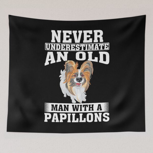 Item preview, Never Underestimate an Old Man with Papillons designed and sold by CosmoKitsch.