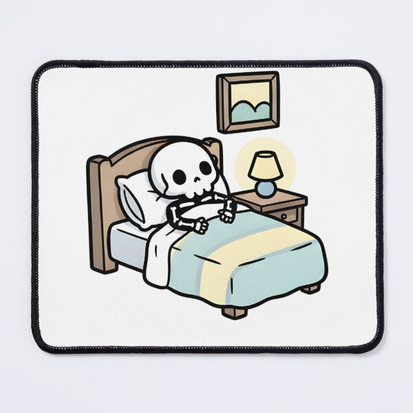 Item preview, Cute Skeleton in Bed, Funny Introvert Humor, Goth Cute Aesthetic, Relatable Lazy Mood, Dark Humor Sticker, Spooky Cute Wall Art designed and sold by Angpau.