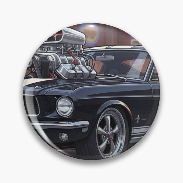 Item preview, 1967 Ford Mustang Black & White Stripe – Supercharged Muscle Car Art designed and sold by Random Designs.