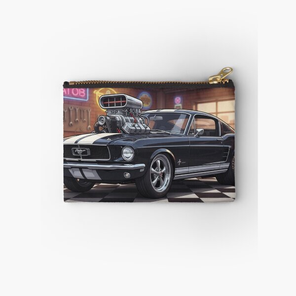 Item preview, 1967 Ford Mustang Black & White Stripe – Supercharged Muscle Car Art designed and sold by Random Designs.
