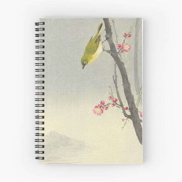 Item preview, Mejiro Hanging on Plum — Dawn Bokashi Kachō-e designed and sold by Planthem.