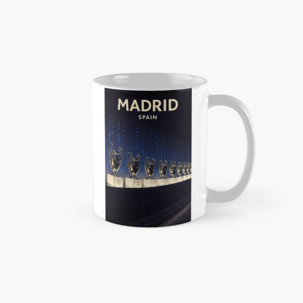 Item preview, Madrid Spain – Real Madrid Champions League Trophies Retro Flat Design designed and sold by Souvenir-Travel.