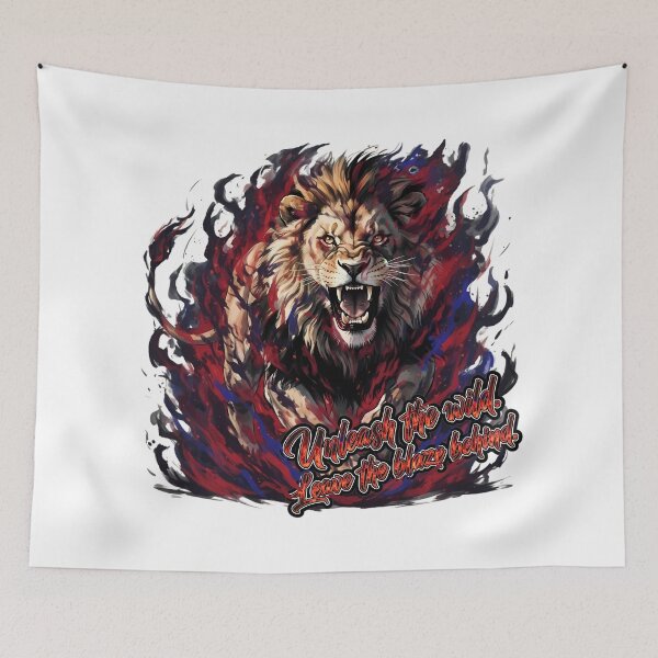 Item preview, Unleash The Wild Lion - Fierce Flame Motivation Design designed and sold by Animal Xeno Circus.