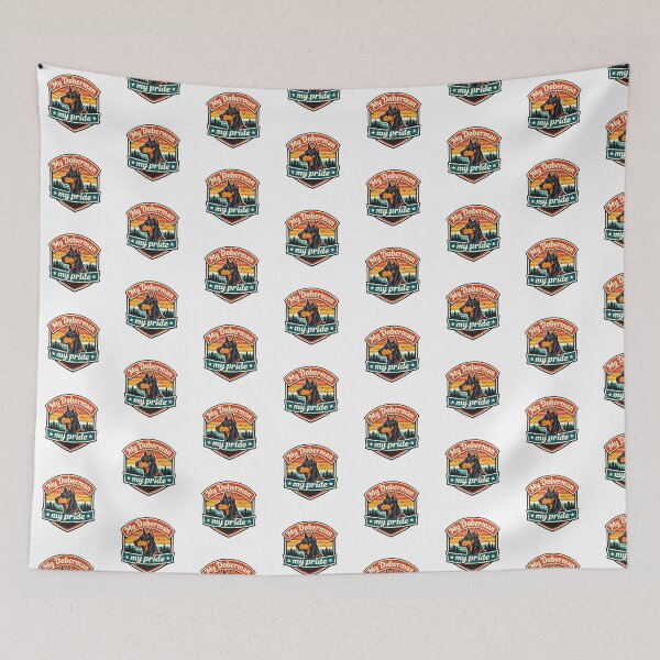 Item preview, My Doberman My Pride Retro Badge Doberman Gift designed and sold by WildVista.
