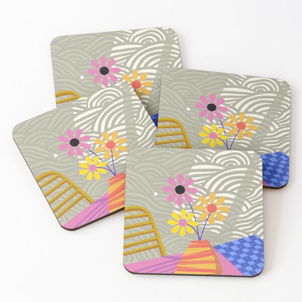 Item preview, Colorful floral arrangement on an abstract table designed and sold by paulrommer.