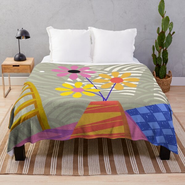 Item preview, Colorful floral arrangement on an abstract table designed and sold by paulrommer.