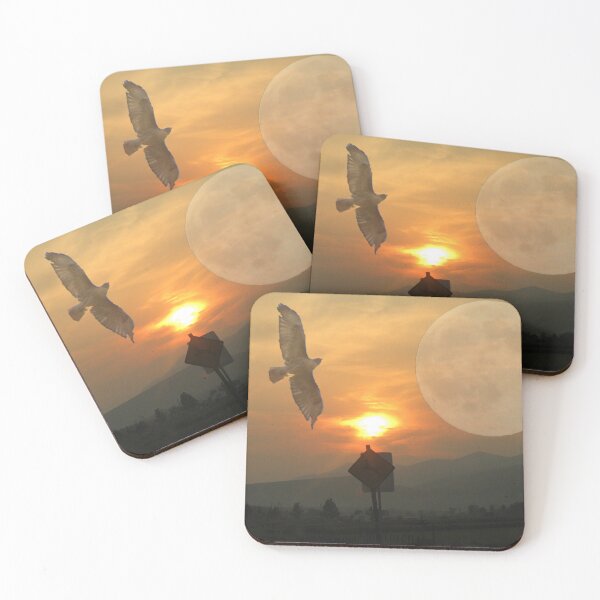 Item preview, Moon & Hawk Added to a Smokey Landscape designed and sold by AGMomsArt.