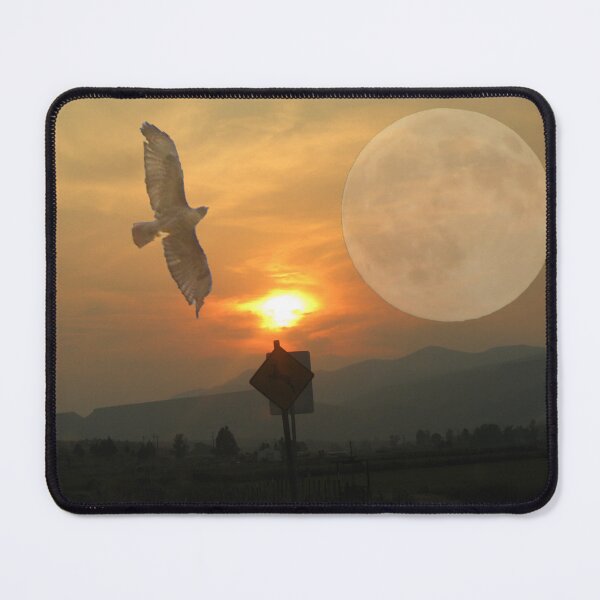 Item preview, Moon & Hawk Added to a Smokey Landscape designed and sold by AGMomsArt.