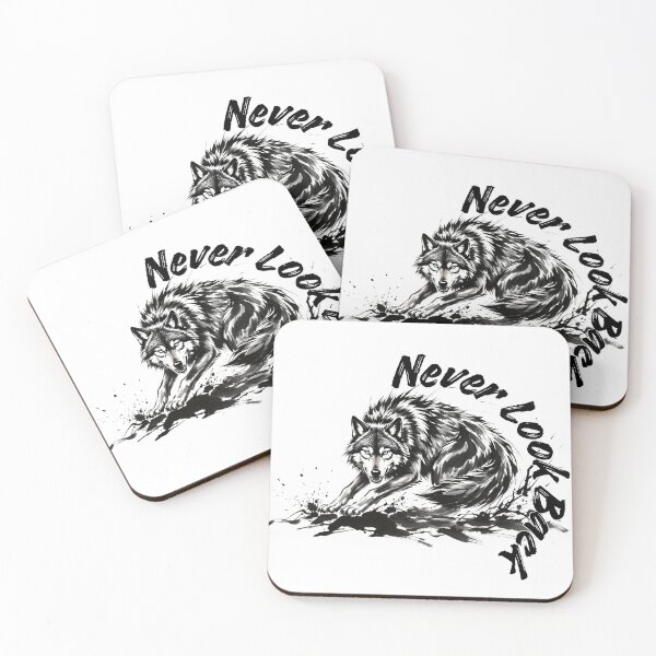 Item preview, Never Look Back Wolf - Aggressive Ink Art Motivation designed and sold by Animal Xeno Circus.
