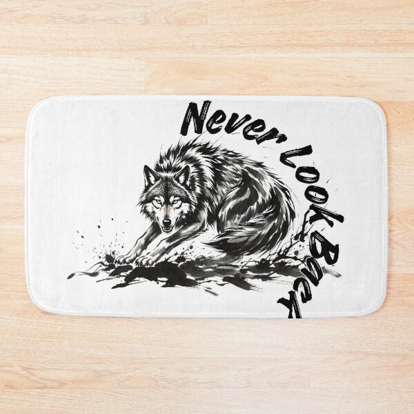 Item preview, Never Look Back Wolf - Aggressive Ink Art Motivation designed and sold by Animal Xeno Circus.
