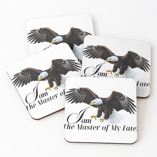 Item preview, I Am The Master of My Fate - Patriotic Bald Eagle Quote designed and sold by Animal Xeno Circus.