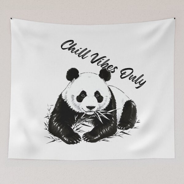 Item preview, Chill Vibes Only Panda - Cute Bamboo Eating Animal Design designed and sold by Animal Xeno Circus.