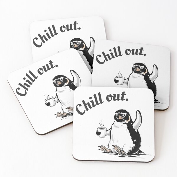 Item preview, Chill Out Penguin with Coffee - Relax and Take it Easy designed and sold by Animal Xeno Circus.