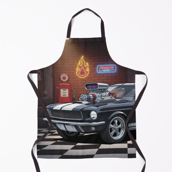 Item preview, 1967 Ford Mustang Black and White Stripe – Supercharged Muscle Car Art designed and sold by Random Designs.