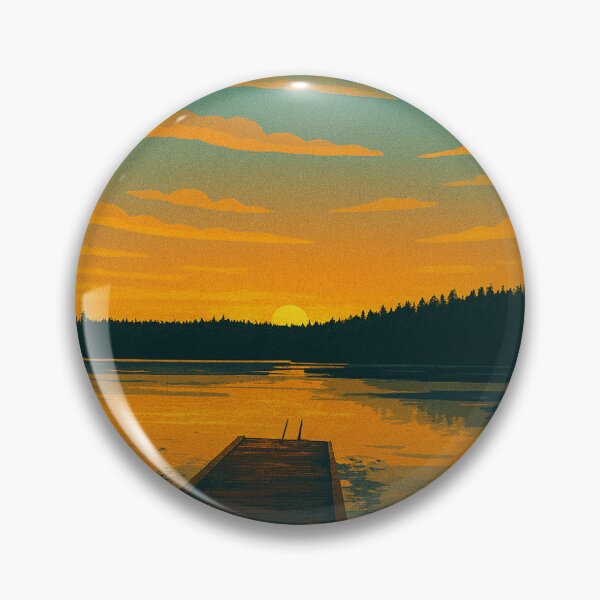 Item preview, Södertälje Souvenir – Sunset on Frozen Lake in Flat Design designed and sold by Souvenir-Travel.