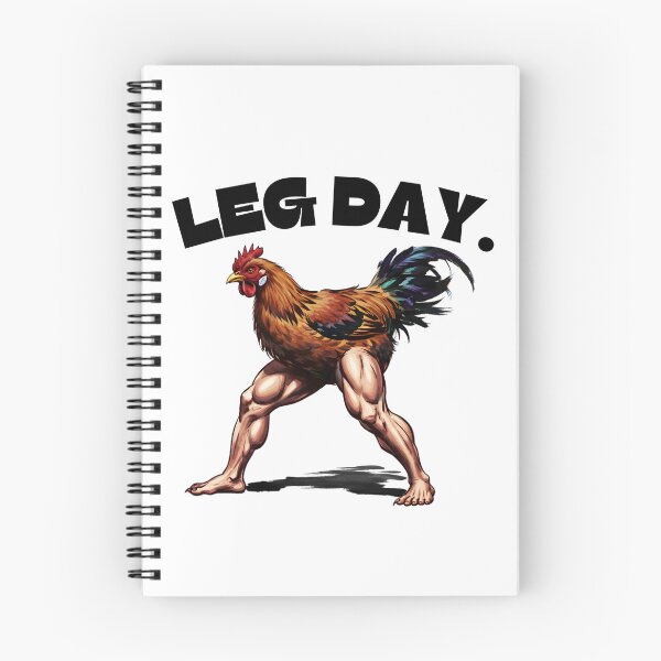 Item preview, LEG DAY: Chicken with Muscular Human Legs Funny Gym Pun Art designed and sold by Animal Xeno Circus.