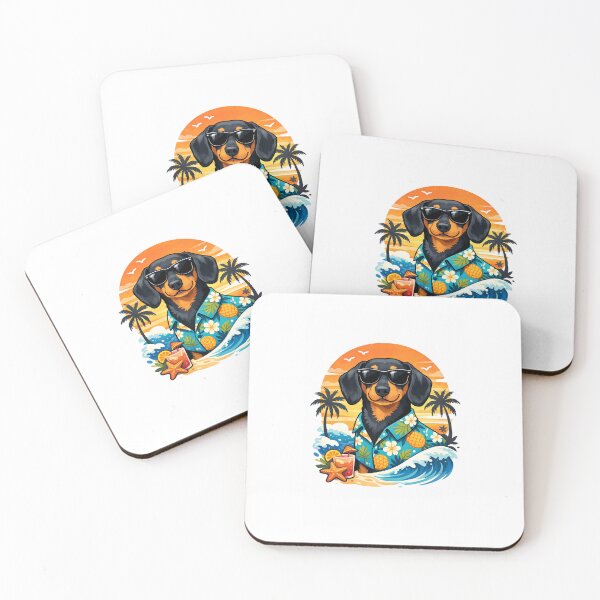 Item preview, Hawaiian Dachshund - Holiday Vibes! designed and sold by Shining Bright Arts, Crafts & Illustration.