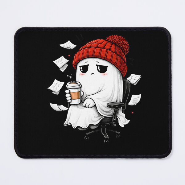 Item preview, Burnout Office Ghost – Cute Tired Work Coffee Aesthetic Cartoon designed and sold by ColorSplash123.